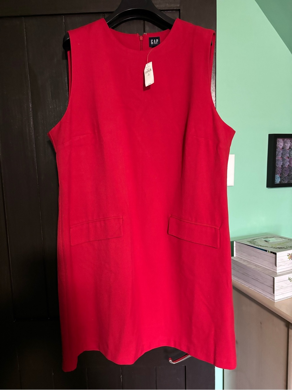 GAP Bright Red Sleeveless Shift Dress